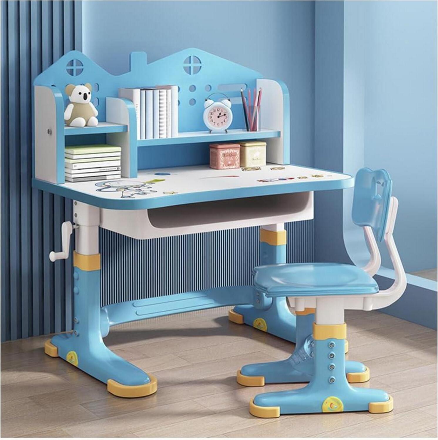 Sonstige Kinder Schreibtisch Stuhl Set höhenverstellbar Schublade Bücherregal Blue