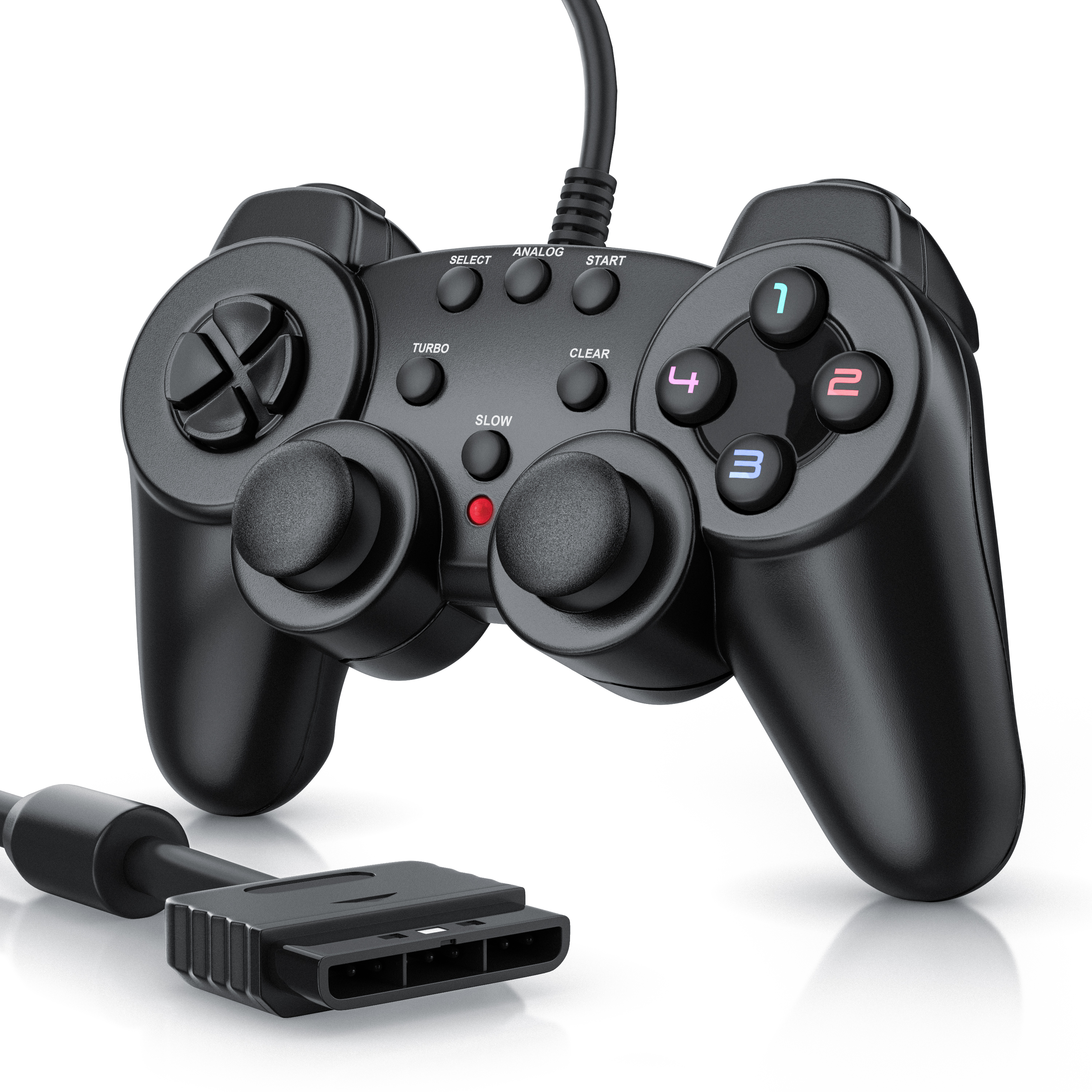 CSL Ovládač pre PlayStation, PS2 Gamepad s dvojitou vibráciou (Rumble Effect), presnosťou a pohodlím