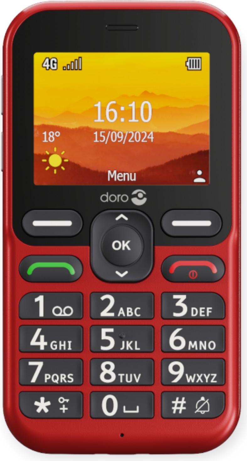 Doro Leva L10, Balken, Single SIM, 6,1 cm (2,4"), 2 MP, 1150 mAh, Rot