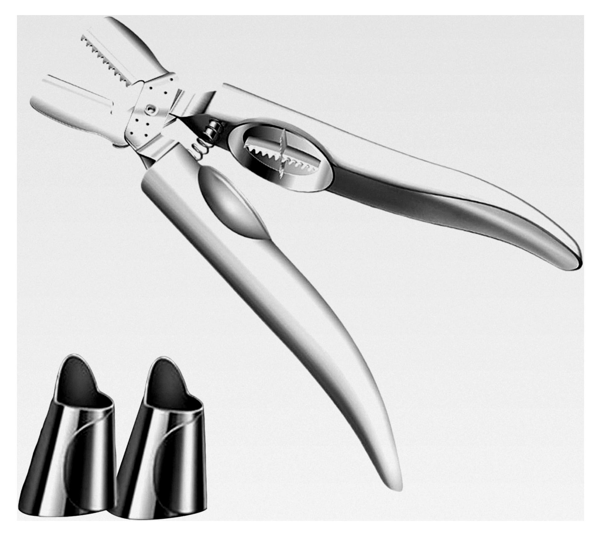 Markenlos Kastanienöffner aus Edelstahl – 21 x 5 x 2,7 cm | Kastanien-Clip offen | Kastanienmesser, Kastanienschneider