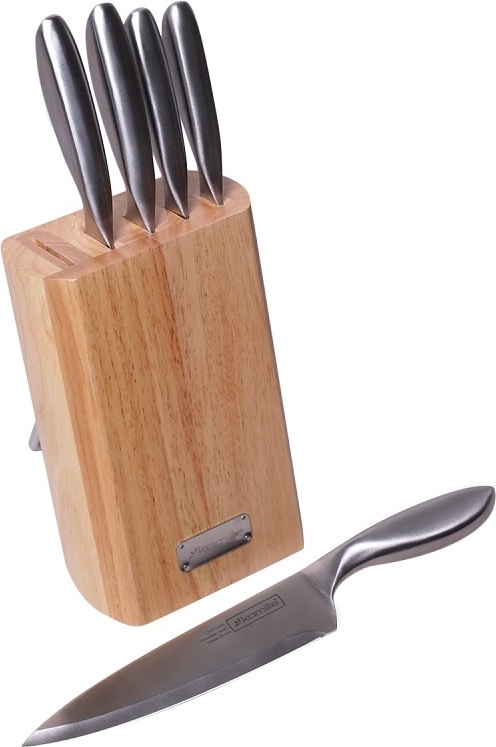 KAMILLE Messer RICARDO Küchenmesser Schälmesser Schneidemesser MESSER-SET 5st. + Messerablage