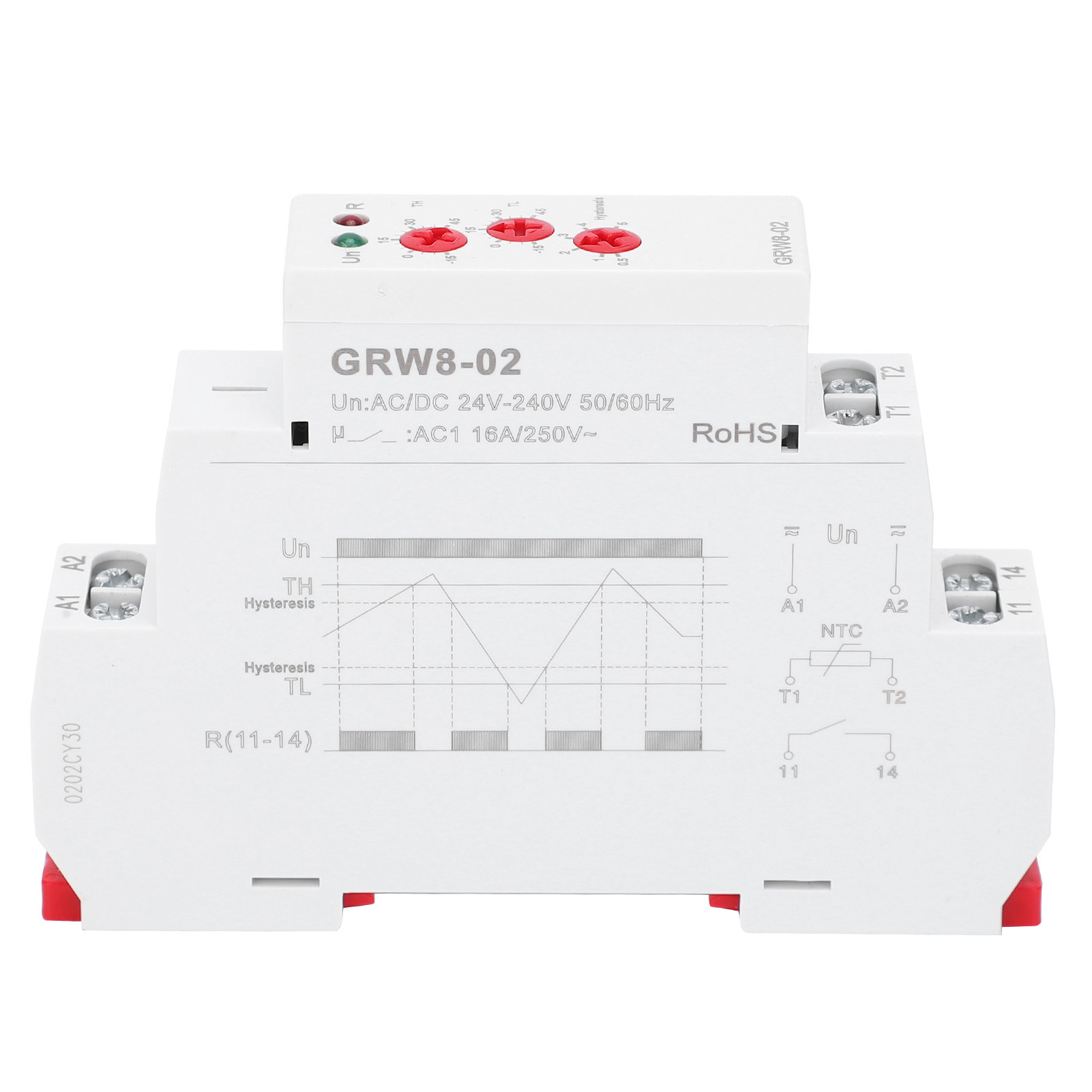 Cocosity Temperaturkontrollrelais,Relais,Temperaturkontrollrelais mit Sonde,Temperaturkontrollschalter,Temperaturregler,GRW8-02 Temperaturkontrollrelais
