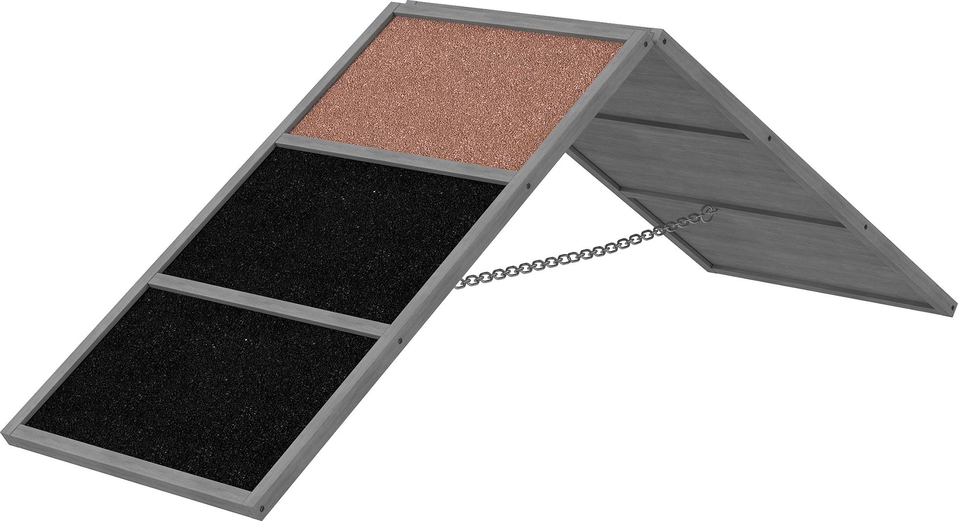 Welikera Hundesport-Rampe, Hundesportgerät, A-förmiges Gestell, rutschfeste Oberfläche, 173 x 59 x 66 cm, Grau KAUF-INTT-D06-260V00GY-004