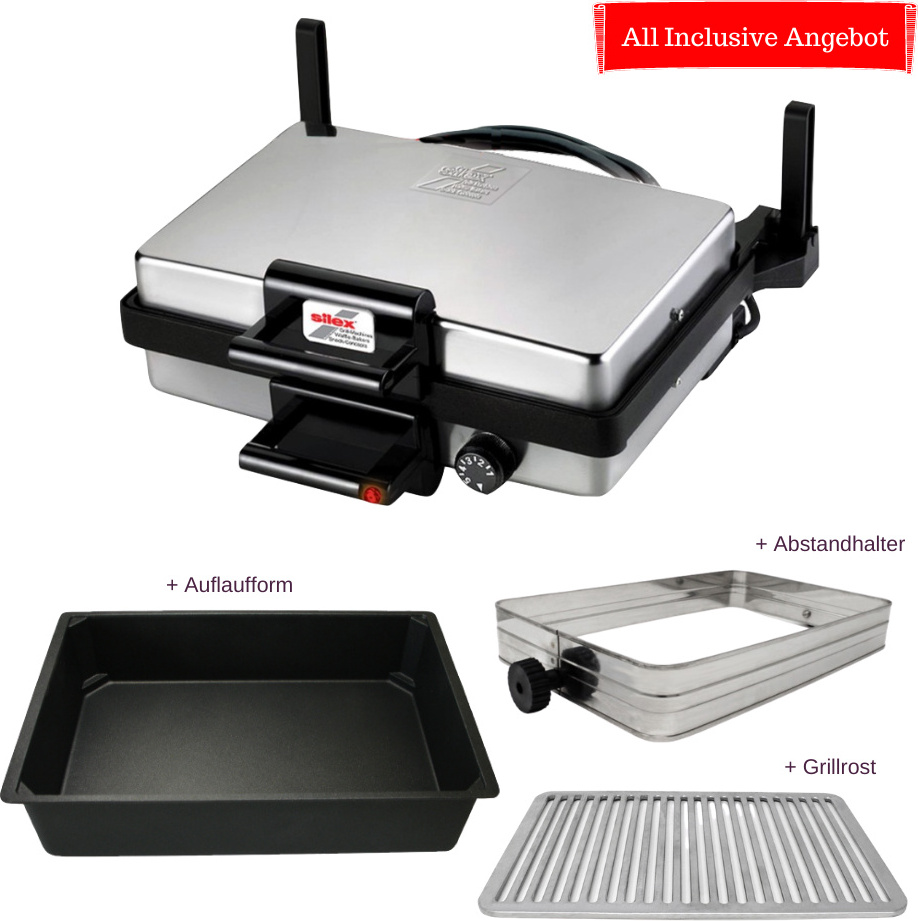 CiCi HOME Aktion SILEX Multigrill All Inclusive Angebot SILEX + Auflaufform + Abstandhalter + Grillrost 610.15.004-Silex-Allinclusive