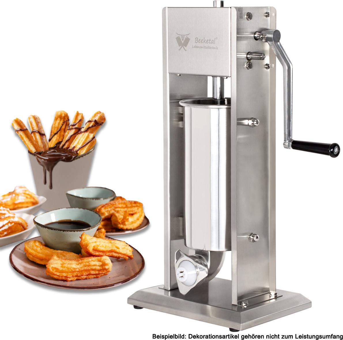 Beeketal Churros Maschine Wurstfüller 5L inkl. 4tlg. PVC Churros Vorsatz BT05C