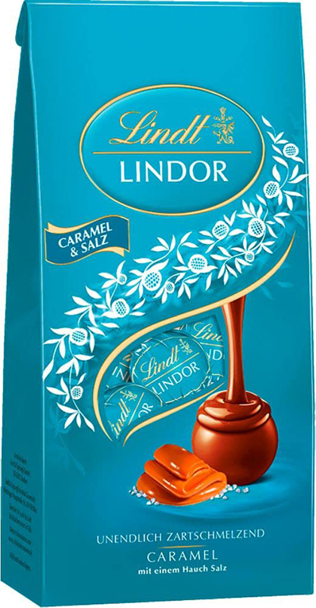 Lindt Lindor Schokoladen Kugeln mit Caramelfüllung und Salz 137g 872345