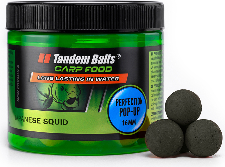 TandemBaits Tandem Baits Carp Food Perfection Pop-Up Japanischer Tintenfisch, Karpfen-Pop-Ups, Karpfen Angeln ohne Mühe, Köder zum Große-Fische-Angeln, Karpfenzubehör Profis & Hobby-Angler 16 mm 7 g 12637