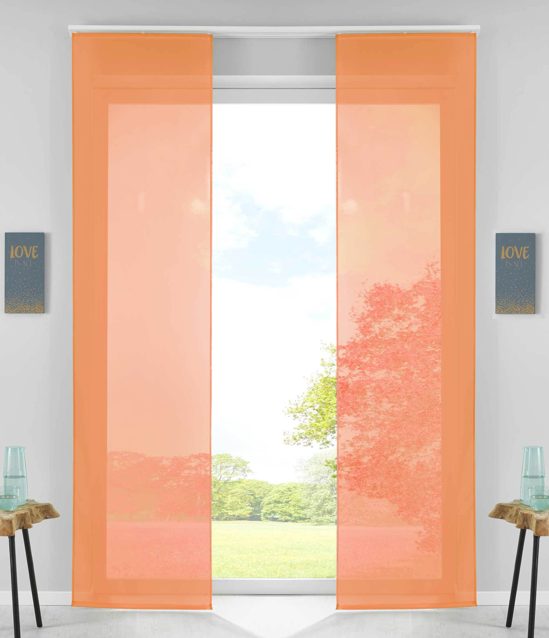 Gardinenbox Flächenvorhang Sand Tendril – 245x60 Cm | Ausbrenner-Stoff, Mit Klettband, 100% Polyester