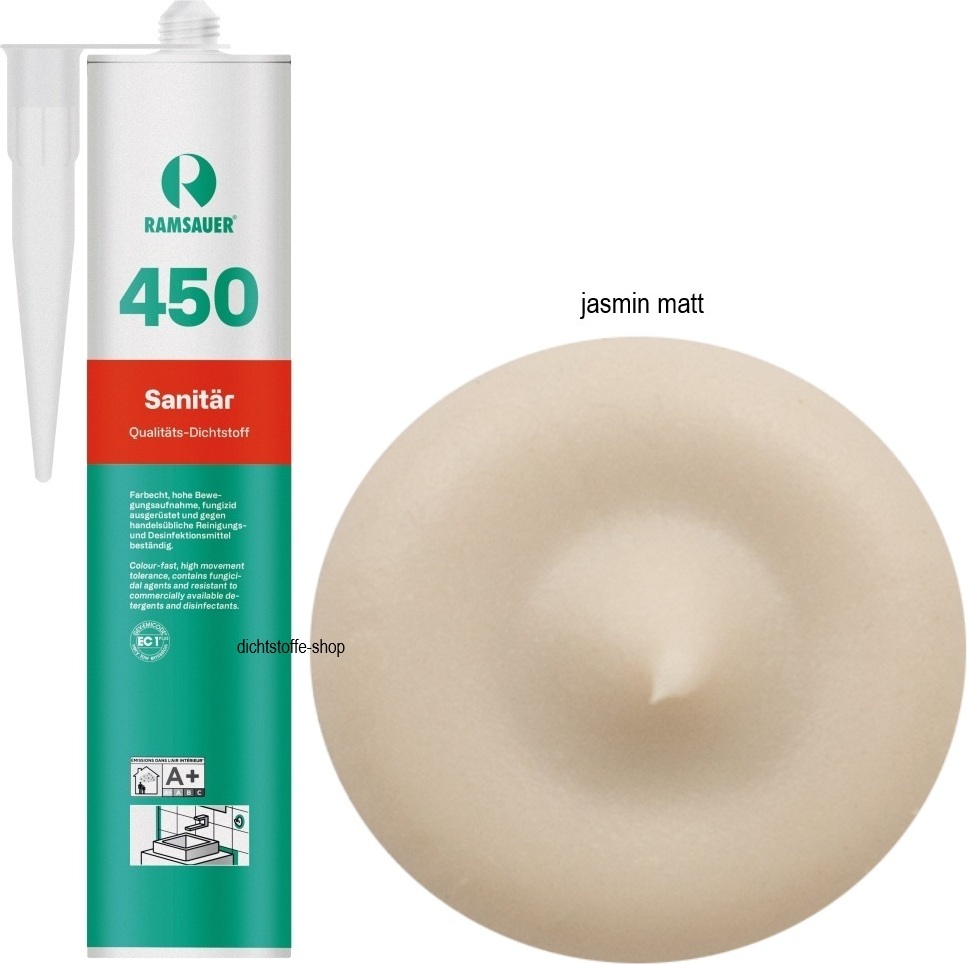 Ramsauer GmbH&Co.KG Ramsauer 450 Sanitär Silicon Fugen Dichtstoff 310ml Kartusche jasmin MATT