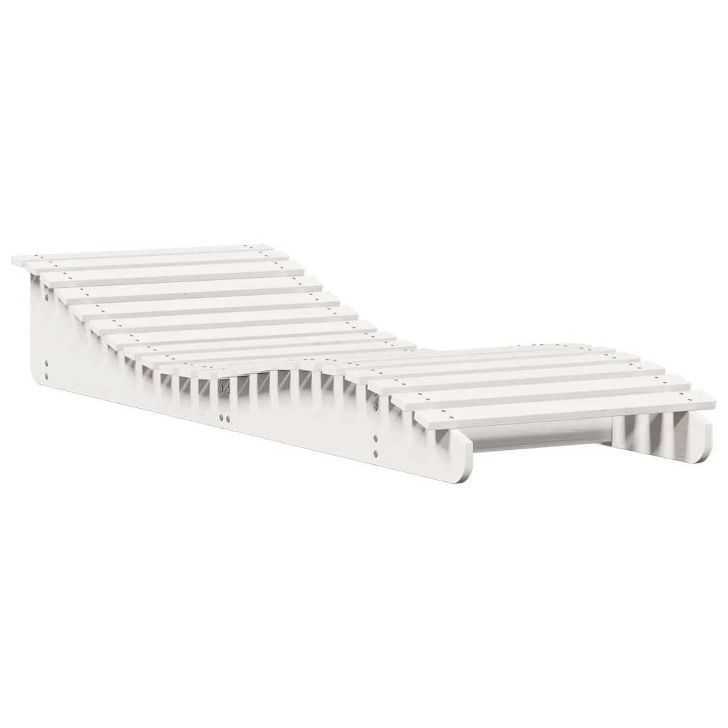 vidaXL Lehátko na opaľovanie biele 205x70x31,5 cm z masívneho borovicového dreva