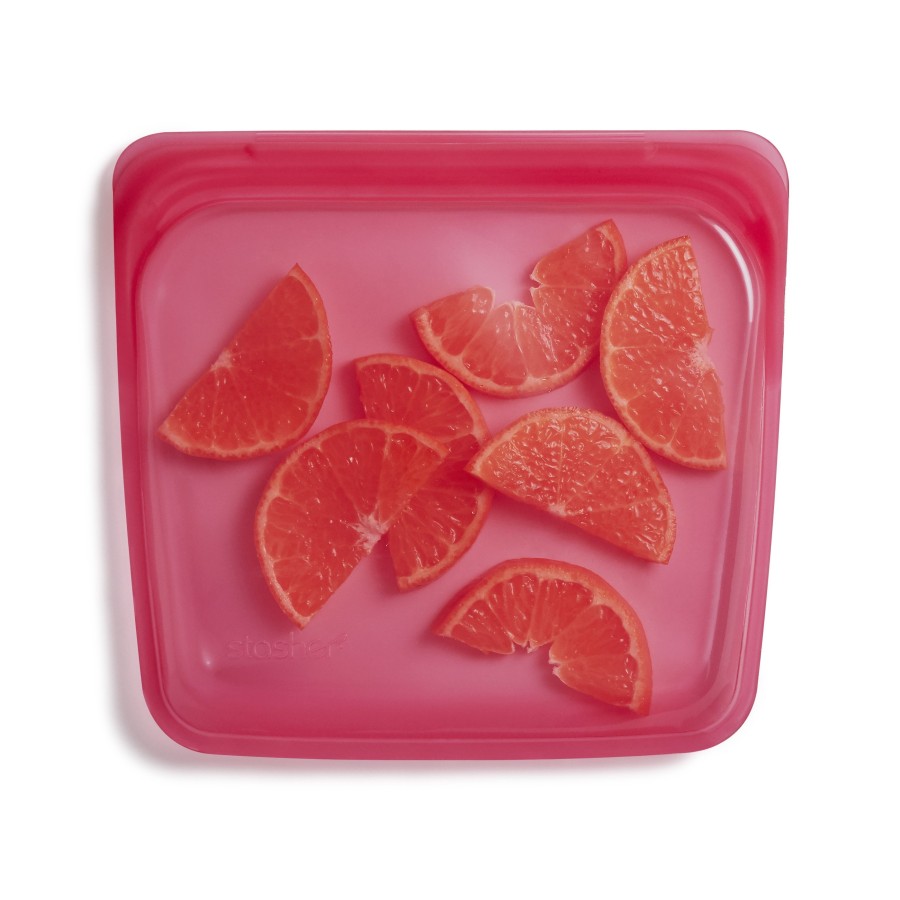 Silikon-Lebensmittelbeutel Stasher - Sandwich, 450ml Farbe: rosa, Originalfarbe: Himbeere, Material 1: Platinum Silikon 100019888