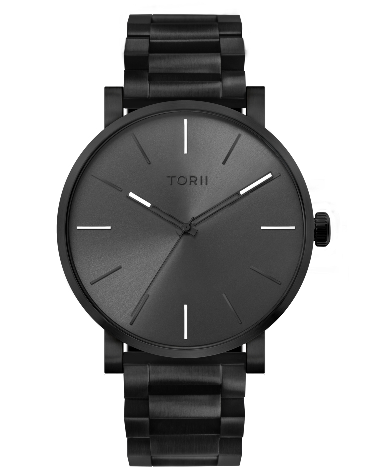 Herrenuhr TORII B45BB.AB, klassisch schwarz, zum Schwimmen.