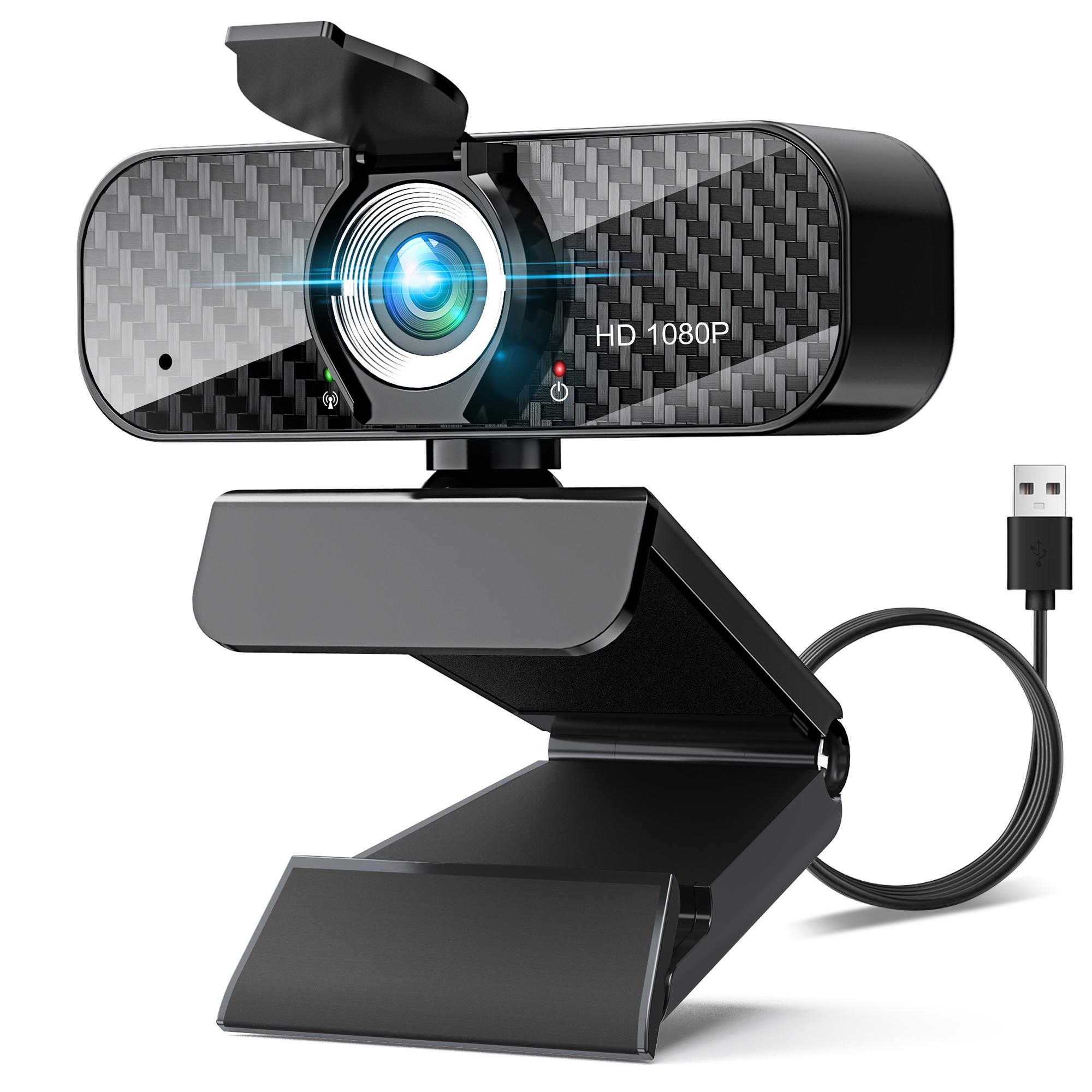 Sross 1080P Full HD Webcam,USB Webcam,Full HD-Webcam,mit mikrofon und Stativ Full HD-Webcam WLAN (Wi-Fi), Mini Plug and Play für Desktop & Notebook