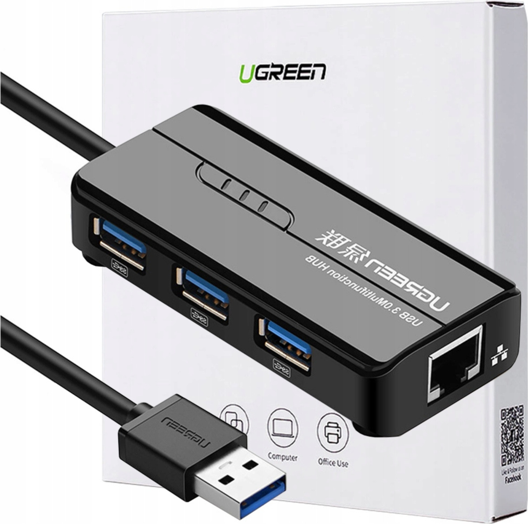 Ugreen 20265, Kábel, USB, Ethernet, 1000 Mbit/s