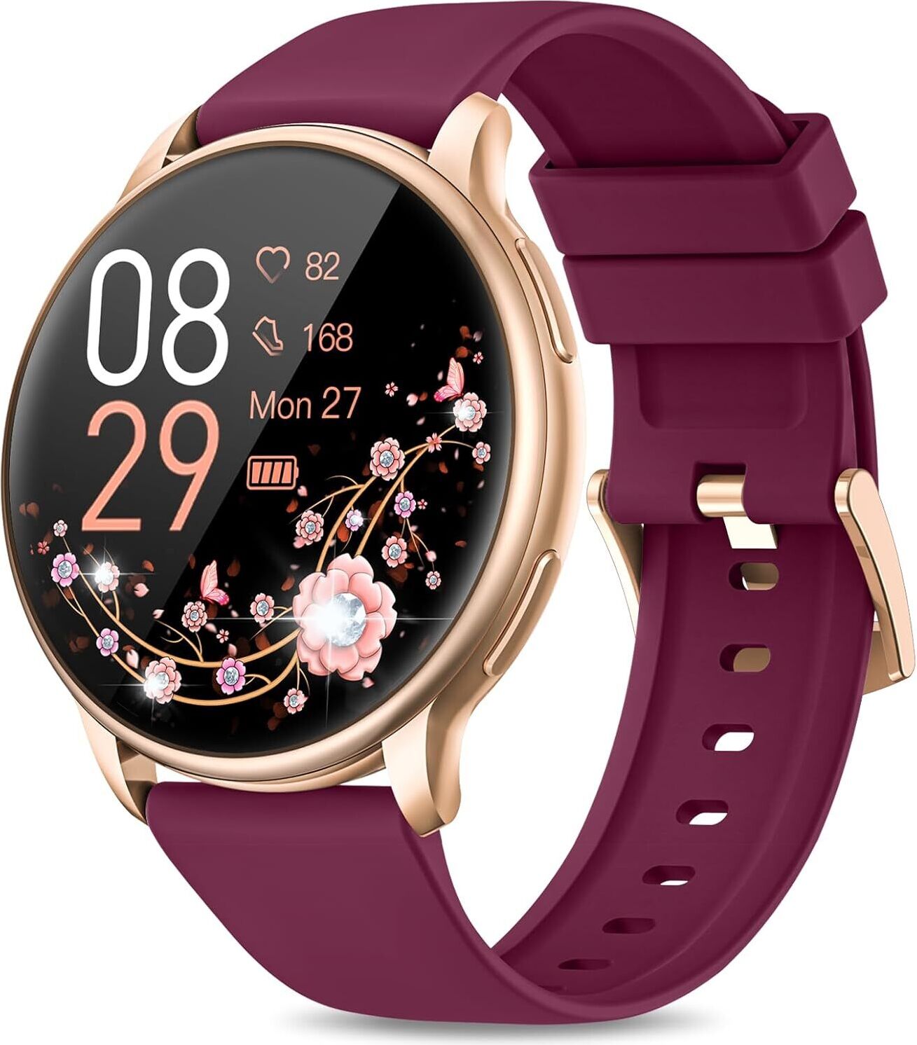 Dámske inteligentné hodinky s funkciou telefónu, HD plne dotykový displej, hodinky s monitorom srdcovej frekvencie SpO2, menštruačný cyklus, monitor spánku, počítadlo krokov