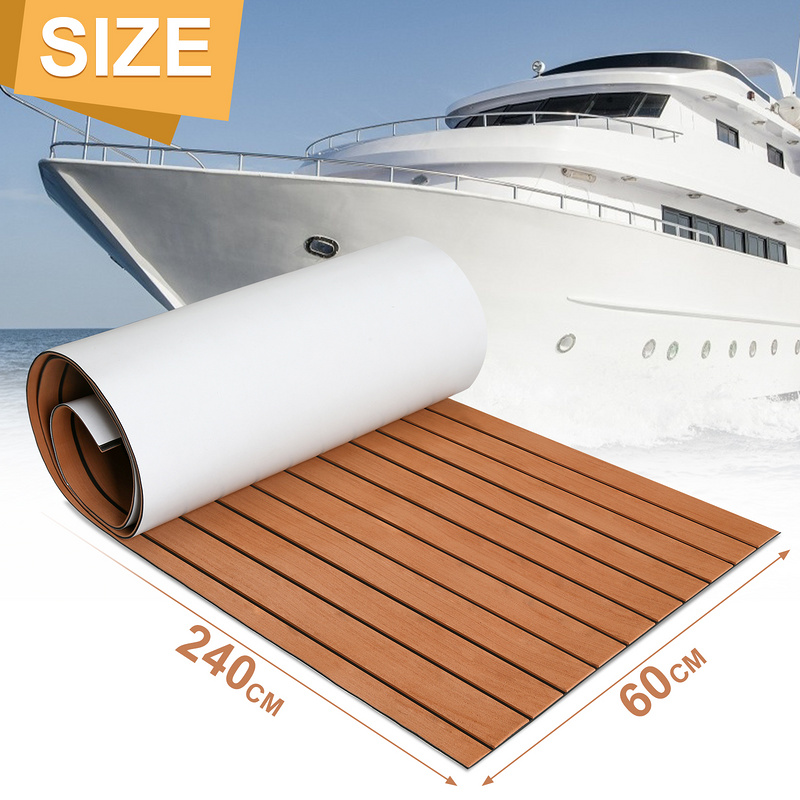 Fiqops Podlahová krytina Mat Deck Carpet EVA Foam Teak Yacht Samolepiaca podlaha Deck Mat Brown 240x60cm