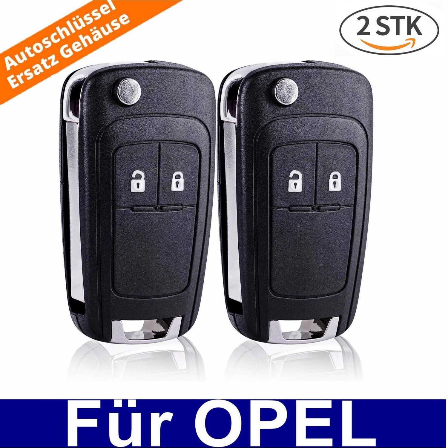Klappschlüsselgehäuse für Opel Antara - 3 Tasten Schlüssel Rohling
