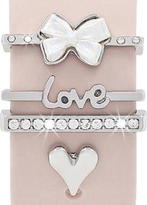 Smartwatch dekoratívne krúžky srdce strieborný kov sada 4 22mm príslušenstvo