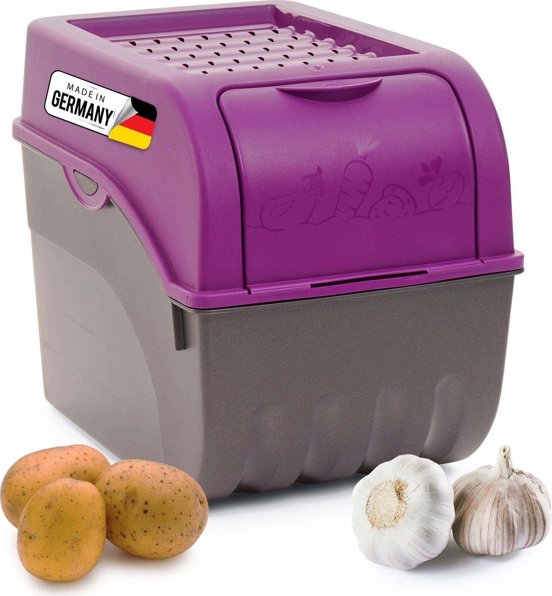 Novaliv Gemüseboxen Kartoffelboxen Vorratsbehälter 3,5l bis 9l (Lila, 1x 9l)