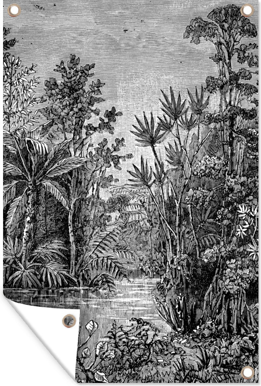 MuchoWow® 40x60 cm Outdoor-Poster Gartendeko Sichtschutz Garten Poster für den Garten Gestaltung - Wasser - Natur 133|609209762
