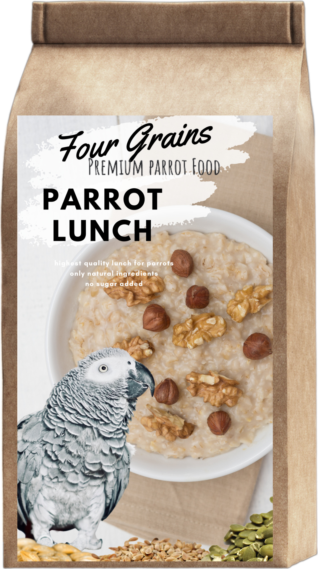 Premium Parrot Food Vierkorn-Papageienfrühstück | Papageienfrühstück oder Abendessen | Warmes oder kaltes Futter für Papageien 100 g