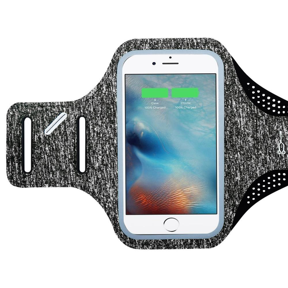 Cadorabo Sport Armtasche für Handys von 4.7 6.0 Zoll in Grau Sport Armband Smartphones Handytasche DE-126493