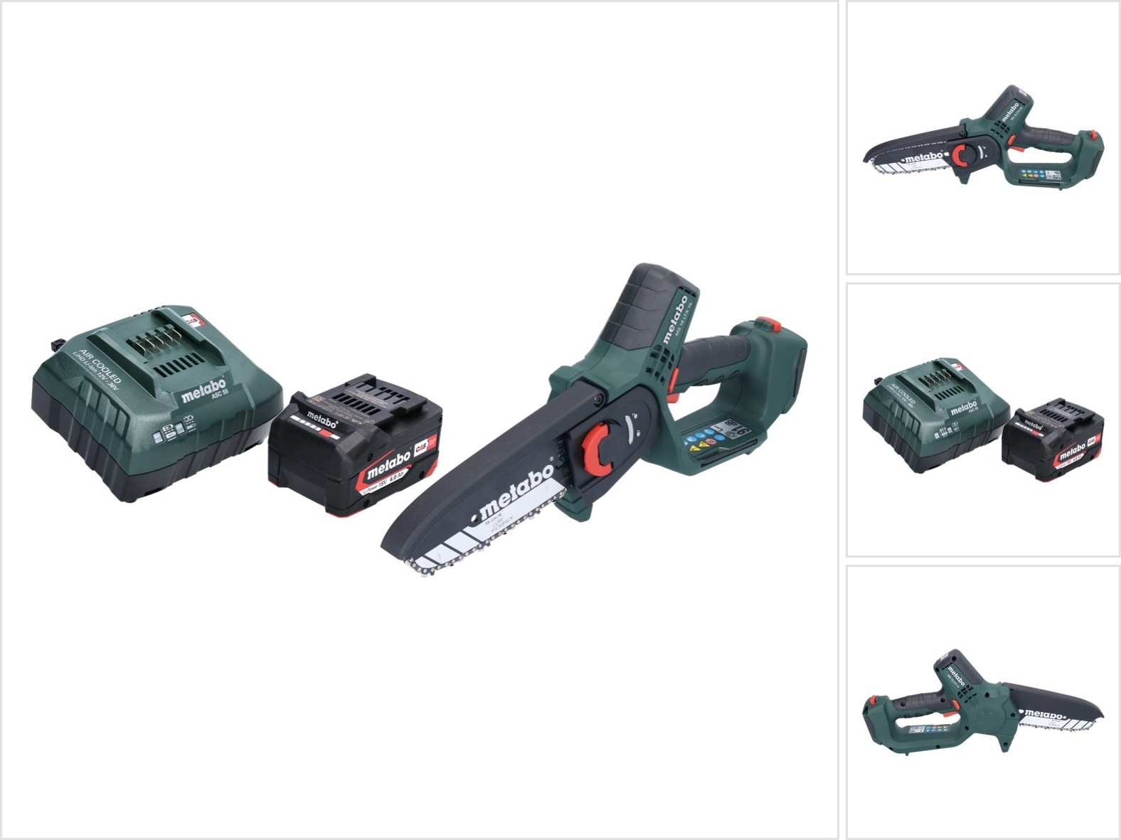 Metabo MS 18 LTX 15 Akku Gehölzsäge 18 V 15 cm 5 m/s + 1x Akku 4,0 Ah + Ladegerät