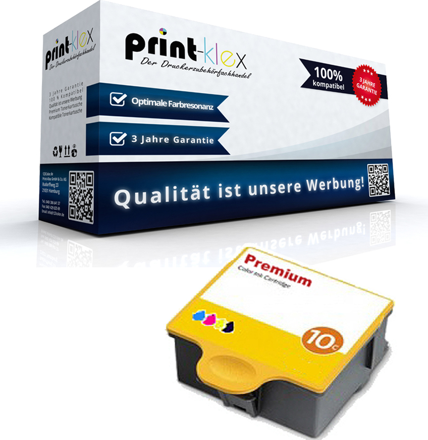 Print-Klex GmbH & Co.KG Kompatible Tintenpatrone für Kodak Easyshare 5000 Series Easyshare 5100 Easyshare 5300 Easyshare 5500 Easyshare 6150 NO 10 NO10 Color CYM - Color Pro Serie AMH-KODAK10-A25