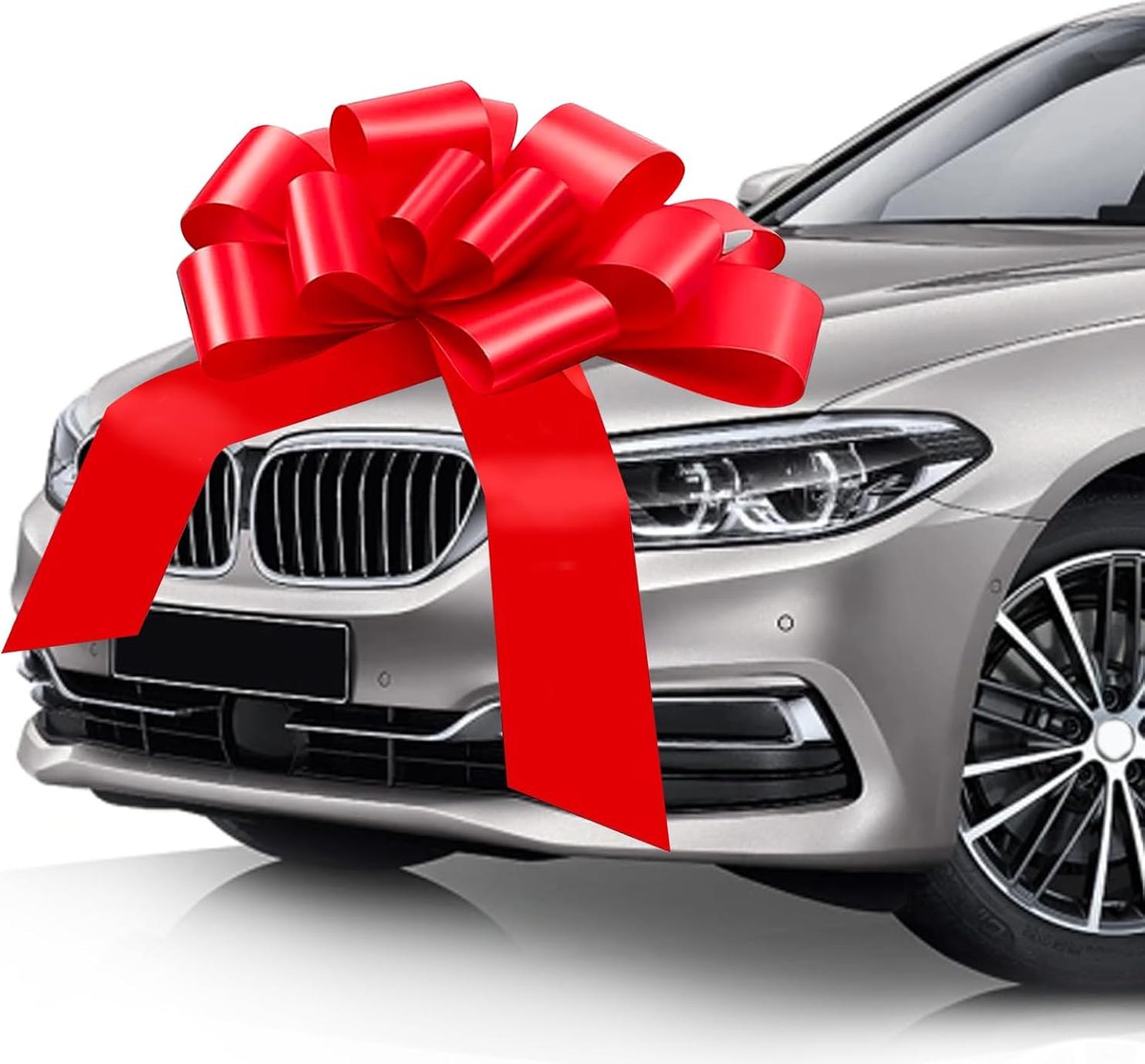Jormftte Große rote Geschenkschleife 58 cm / 23 Zoll mit Saugnäpfen – XXL-Autoschleife für Hochzeit, 18. Geburtstag & Weihnachten KAU-HT-LR-CPK-20260107-68