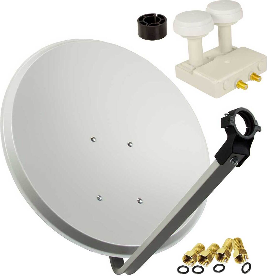 PREMIUM X PremiumX SAT Anlage 80cm Antenne Twin Monoblock Astra Hotbird 4x F-Stecker
