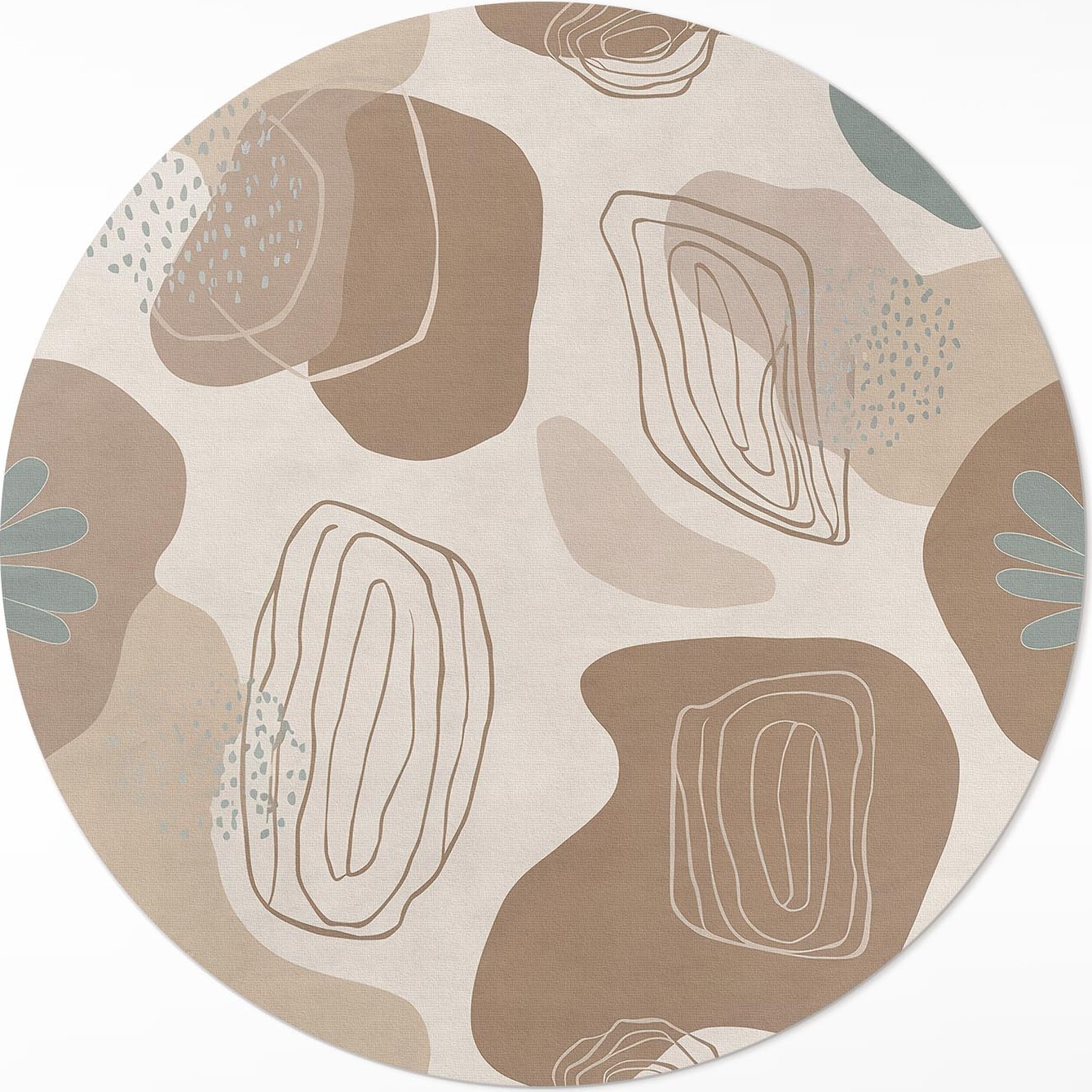 Wallfluent Abstrakte stromlinienförmige Boho-Punkte und -Linien– Vinyl Küchenteppich – fi 90cm – Rutschfest, pflegeleicht & langlebig 010260360880000282059