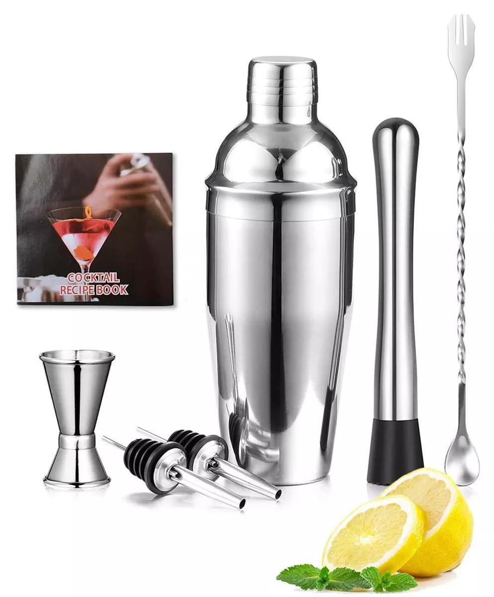 Faizee Home Cocktail-Set, Cocktail-Shaker, Shaker-Set, 7-tlg Silber Edelstahl gebürstet Bar Cocktail-Shaker Set Barkeeper Kit Bar Zubehör NEW-753