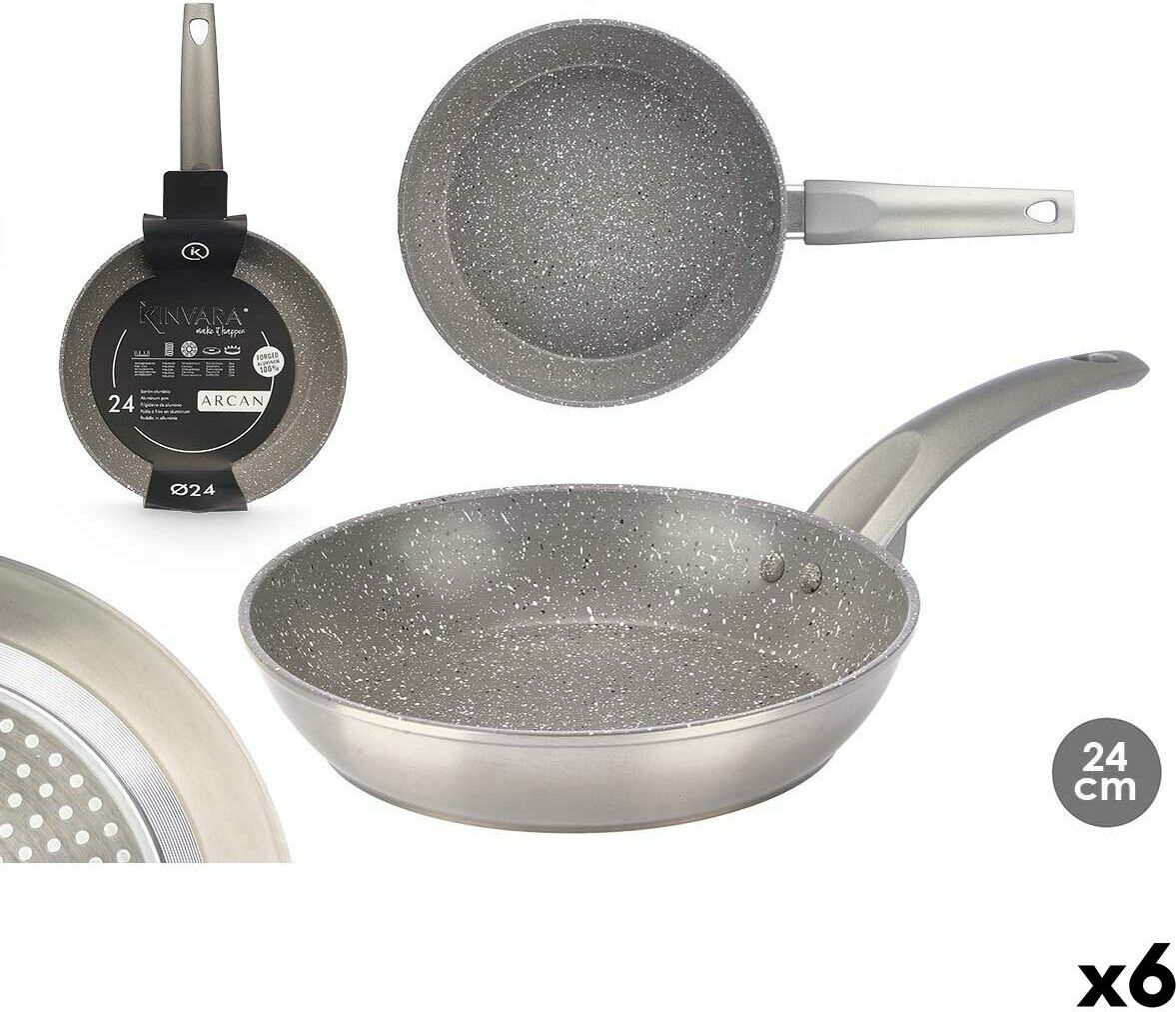 Pfanne Kinvara 3 Silberfarben Aluminium Bakelit Geschmiedetes Aluminium (6 Stück)