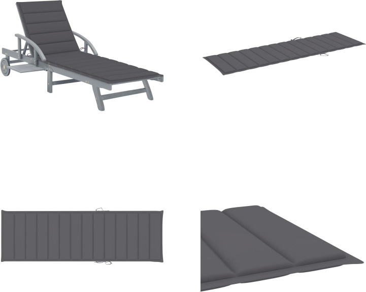 vidaXL Lehátko s opierkou Akáciové masívne drevo - Lehátko - Lehátka - Drevené ležadlo - Drevené ležadlá