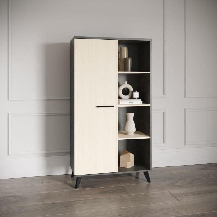 Wohnzimmer Möbel Set: TV-Bank, Couchtisch, Highboard, DEMEYERE KENT, Eiche Fil Sidewalk, Industrieller Stil KENT14206