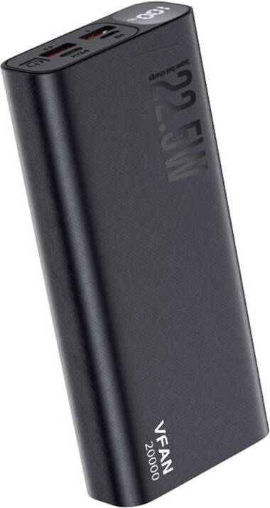 Powerbank Vipfan F07 20000mAh, 22,5W, PD (schwarz)