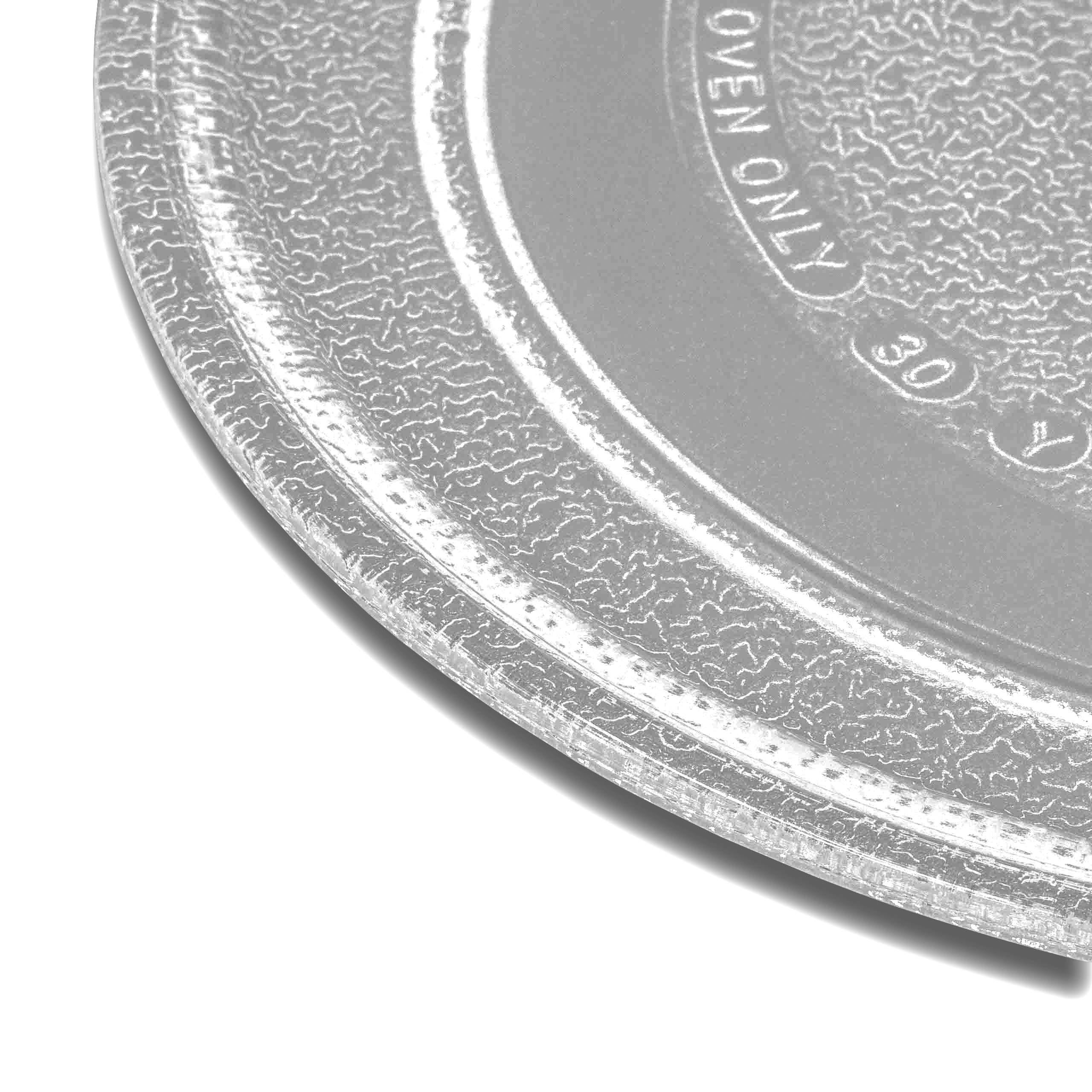 vhbw Mikrowellen-Teller Ersatz für 6898790 für Mikrowelle - Drehteller, 24,5 cm, Glas Silber