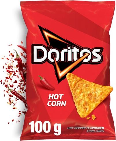 DORITOS Hot Corn Maischips – Scharfe Paprika, 100 g