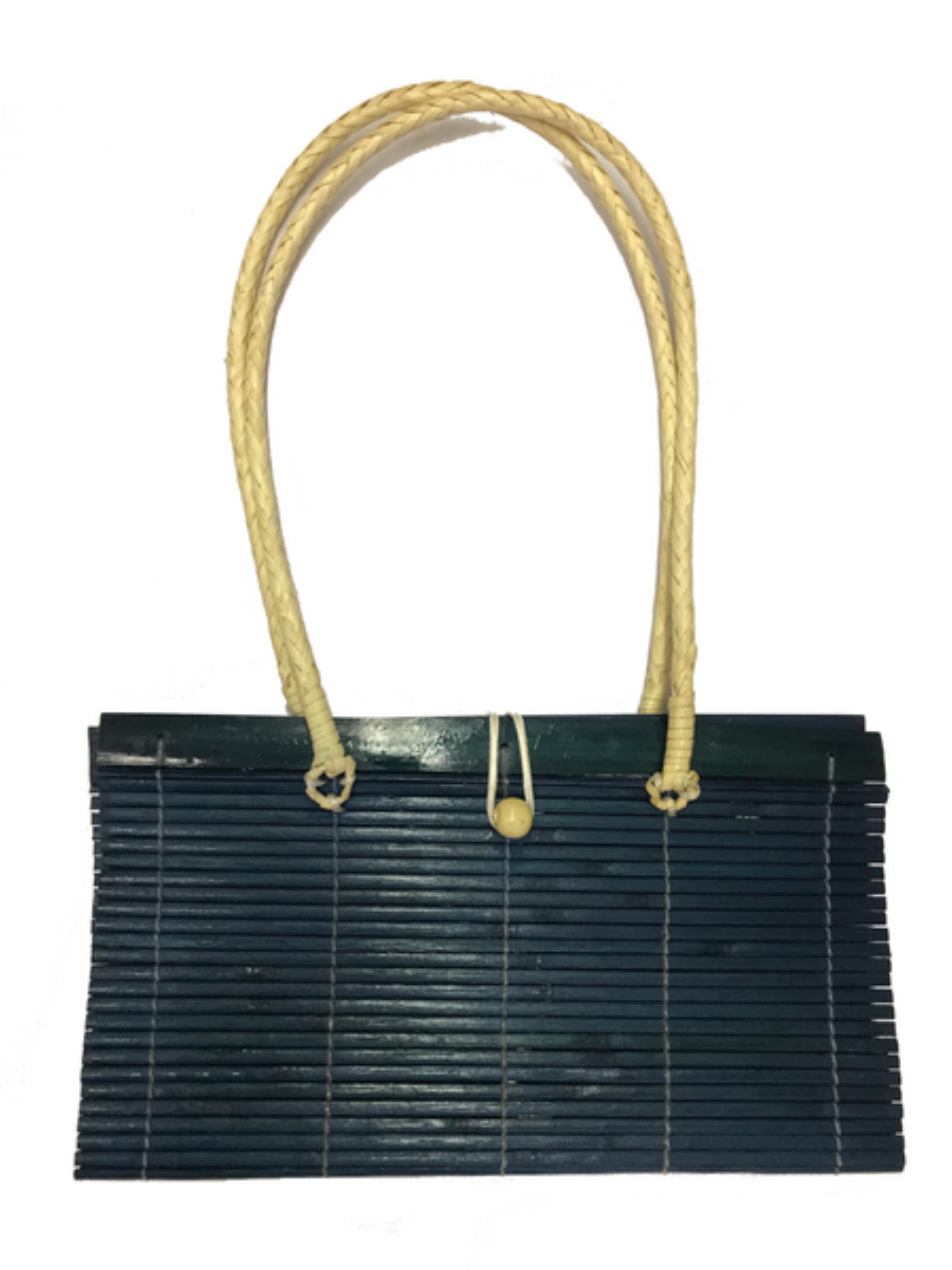 artasia – Franz Xaver Hauber – Einzelkaufmann Tasche aus Bambus im japanischen Stil, Umhängetasche, Farbe:blau 103/962/001-01blau