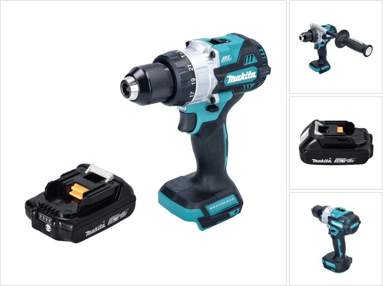 Akumulátorová príklepová vŕtačka Makita DHP 486 A1 18 V 130 Nm bez kefiek + 1x akumulátor 2,0 Ah - bez nabíjačky