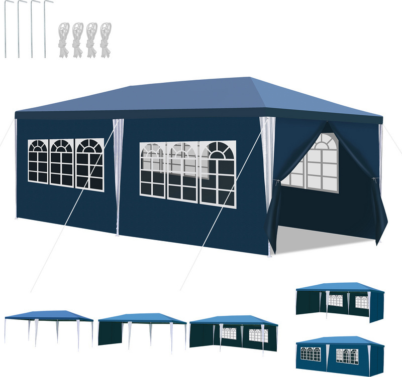 Jopassy Pavillon Hochzeiten – Festliches Gartenzelt aus Stahlkonstruktion, ideal für Hochzeiten Blau 3x6m RL-HG3185-1-OTy