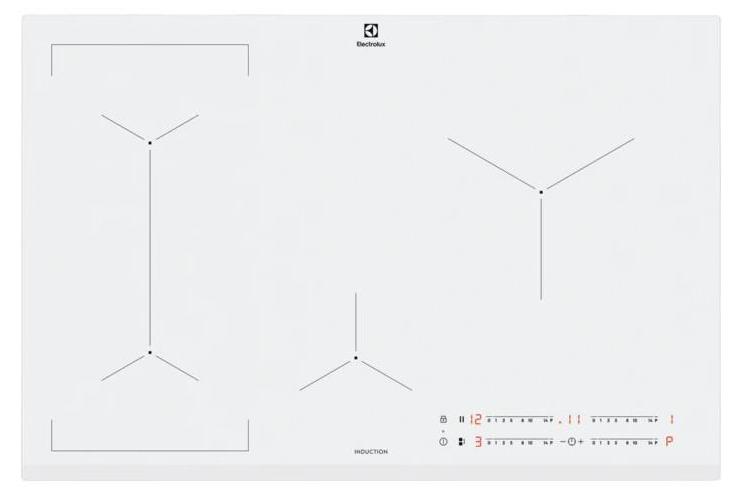 Electrolux EIL83443BW, Biela, Vstavaný, 80 cm, Indukčná varná doska so zónami, Sklokeramická, 4 zone(s)