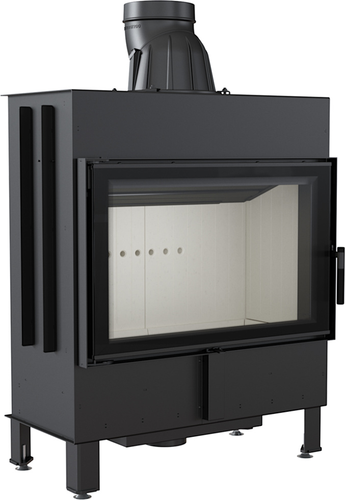 Oceľový krb Lucy 14 kW Ø 200 dvojité sklo