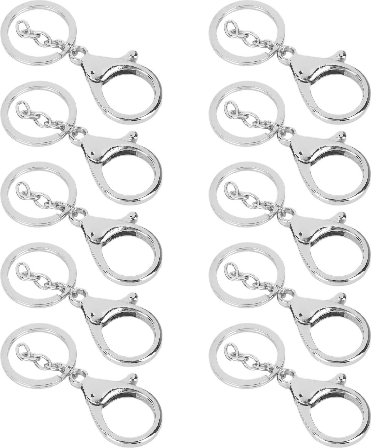 Cocosity Qcwwy Vintage Retro -Schlsselkette 10pcs Plattierlegierung Legierung Schlsselbund Lobster Clasp -Haken fr Schlsselzubeh?r (Silver)