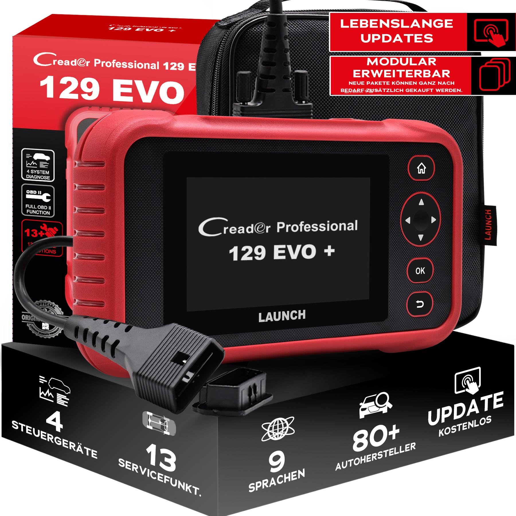 LAUNCH CRP 129 EVO+ V3.0 OBD2 Diagnosegerät,Auto Auslesegerät Kfz-Diagnose EOBD,mit 4-Systemdiagnosen mit 13 Service Funktionen 2026