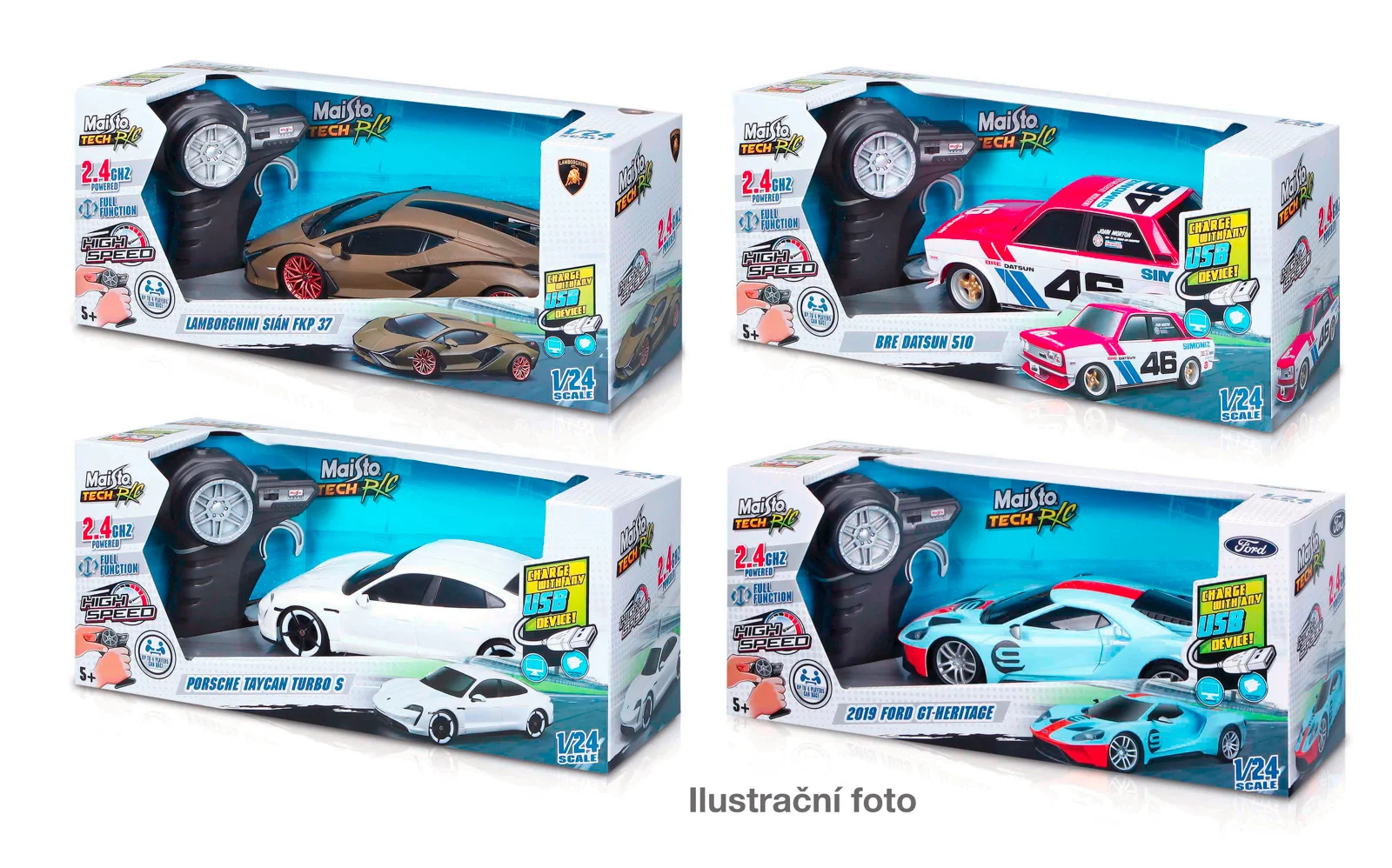 Maisto RC-Modell Sportwagen 20 cm 2,4 GHz 8,6 km/h 20 Min. Fahrzeit USB Akku