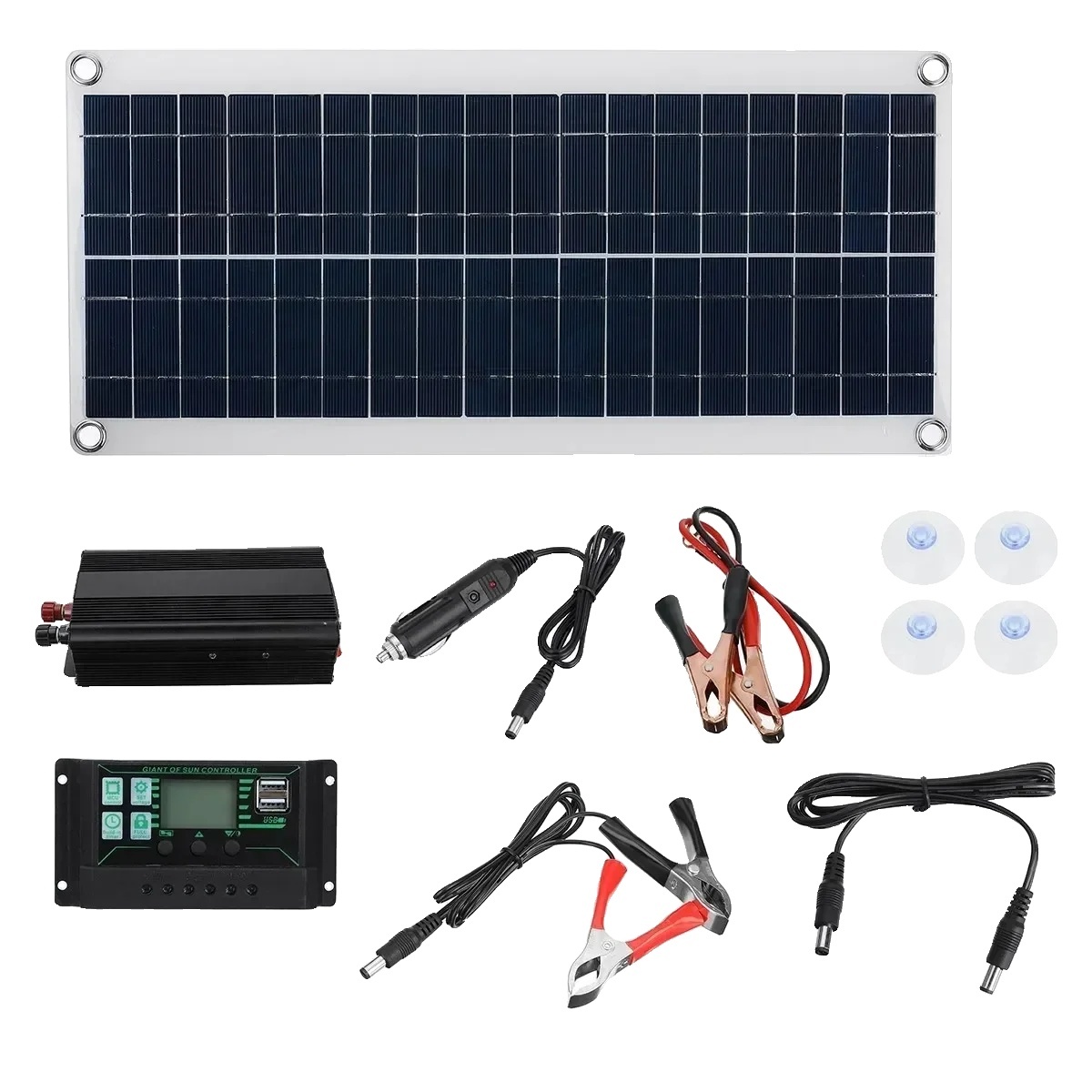 1000W solárny panelový systém, 12V výstup, IP67 vodotesný, 60A sada