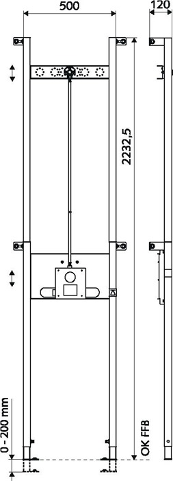 SCHELL Schell Dusche-Montagemodul MONTUS BH 223,3cm für Duschen mit Duschkopf 030910099