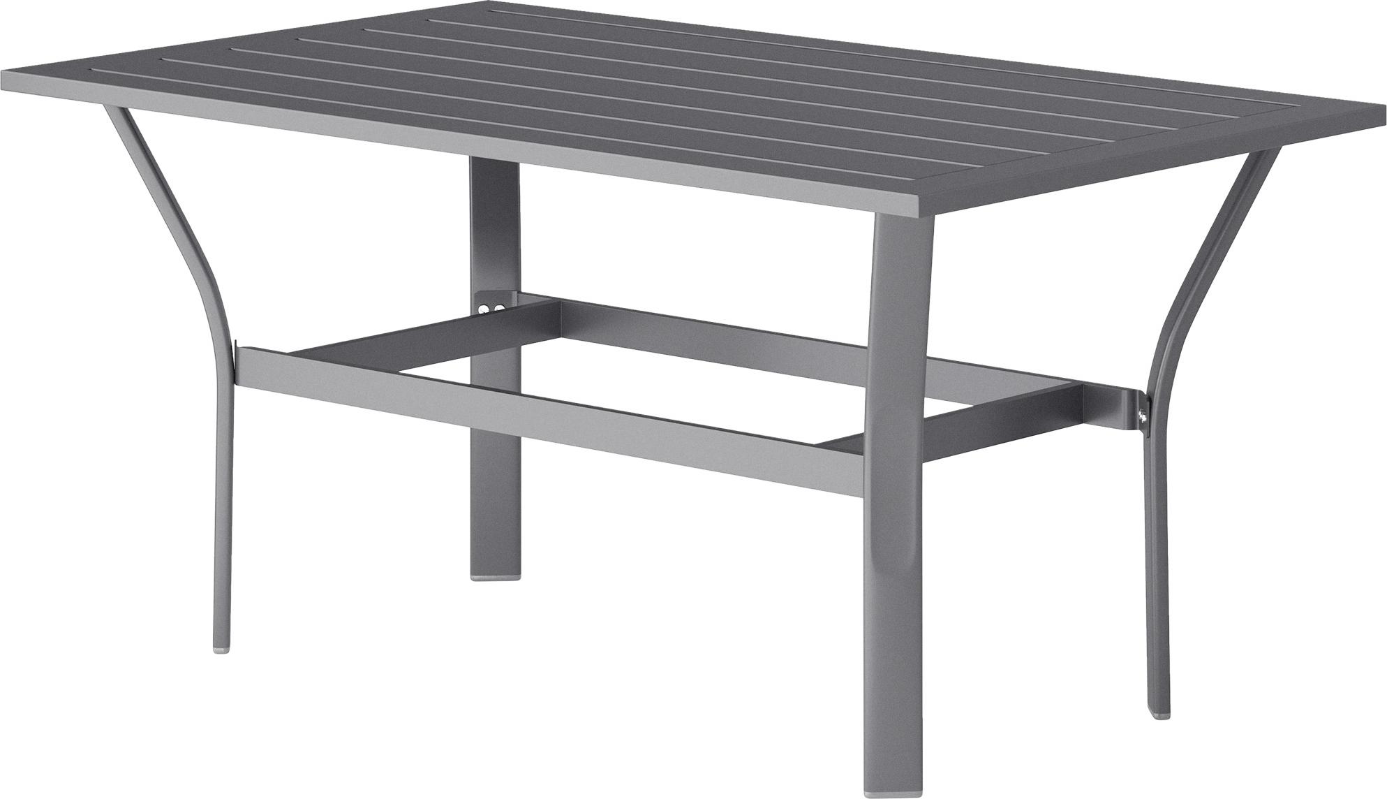 Slyrun Wetterfester Metall-Beistelltisch mit Lamellendesign für Balkon und Garten, Kaffeetisch 91,5x55x45 cm in Dunkelgrau KAUF-QYSP-84G-651V00CG-015
