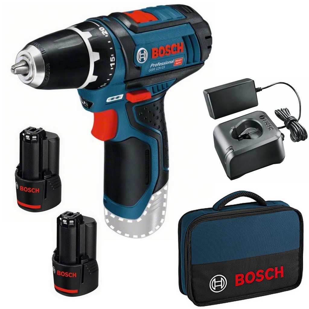 Bosch akumulátorový vŕtací skrutkovač s nabíjačkou GSR 12V-15 0615990L6Z